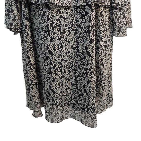 Who what wear Women's Black White Floral Print Dress Sz M - Picture 4 of 10